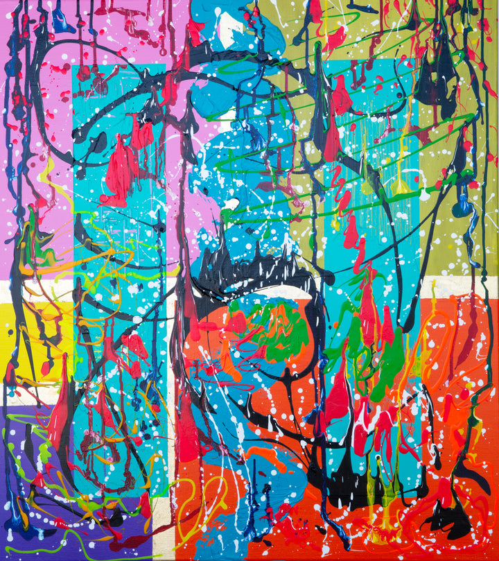 Hedendaags schilderij 'Square Confetti' door Marc Rubenska