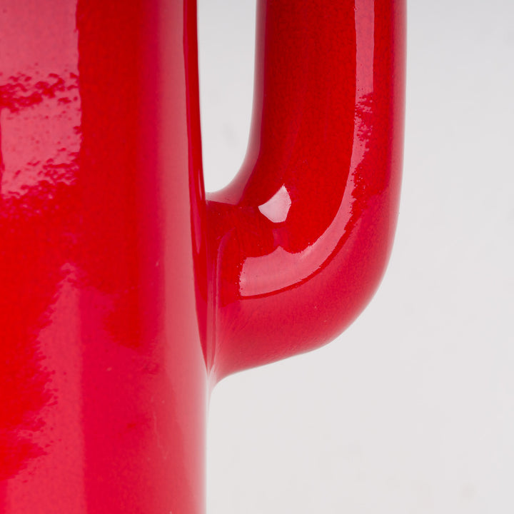 Red glazed ceramic vase