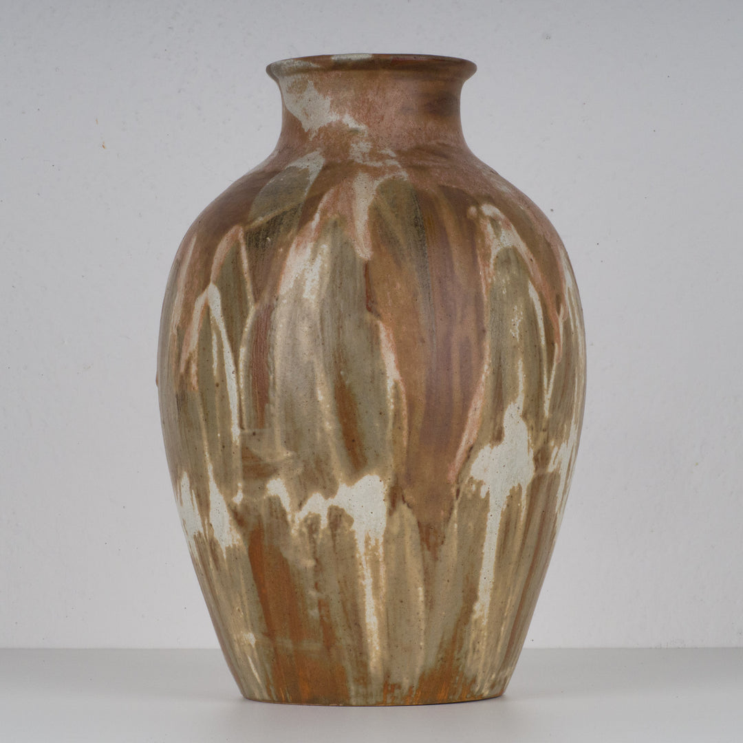 Ceramic vase with drip glaze from the Art Deco period