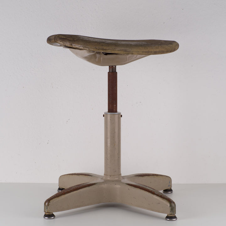 A beautiful industrial stool with wood and metal