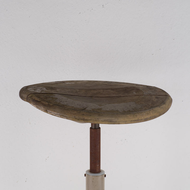 A beautiful industrial stool with wood and metal