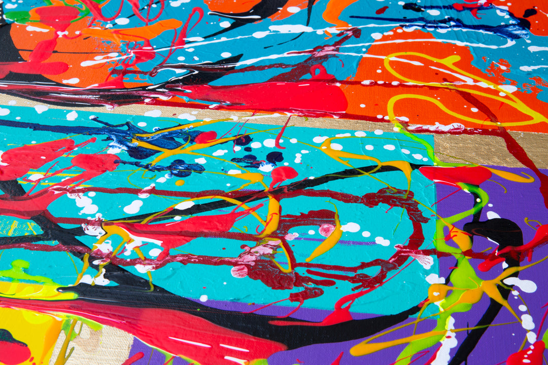 Hedendaags schilderij 'Square Confetti' door Marc Rubenska