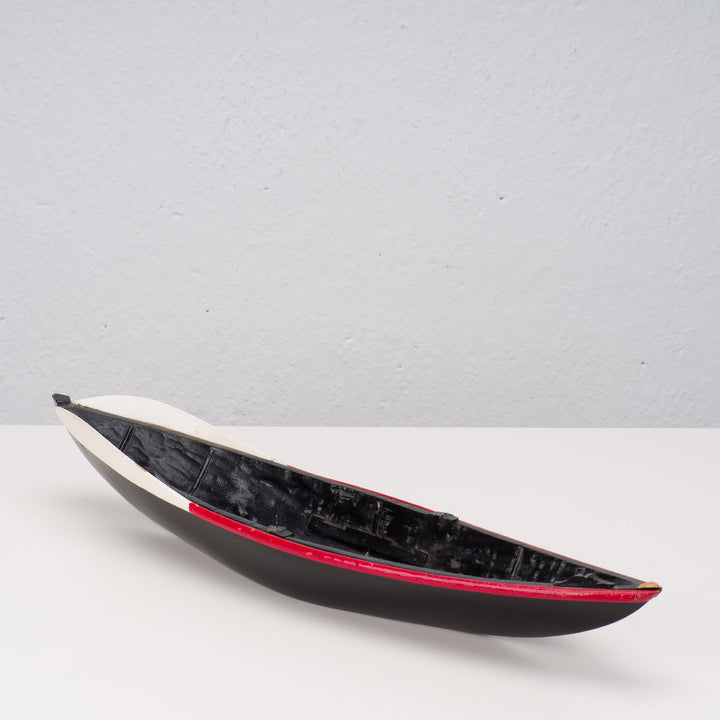 Nice painted wooden boat in red, white and black