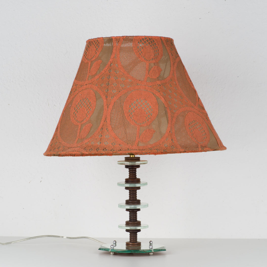 Lamp from the 1940s with fabric shade