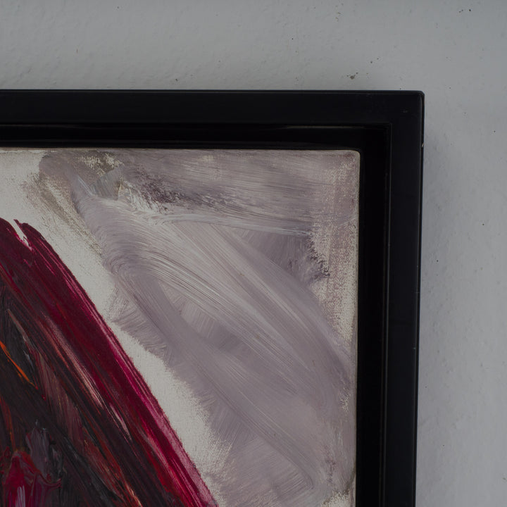 Abstract painting in burgundy and pink