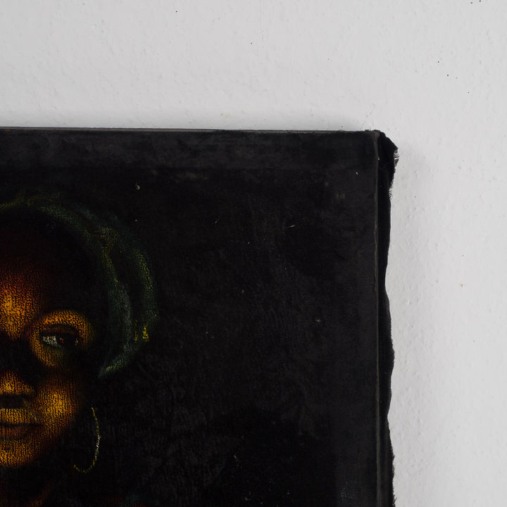 Schilderij van een zwarte vrouw met kind op de rug (3)