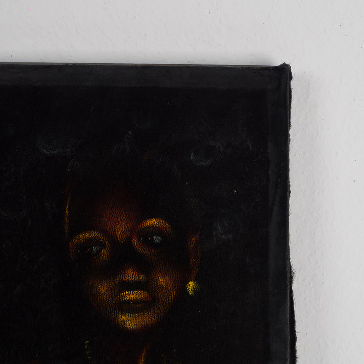 Schilderij van een zwarte vrouw met kind op de rug (2)