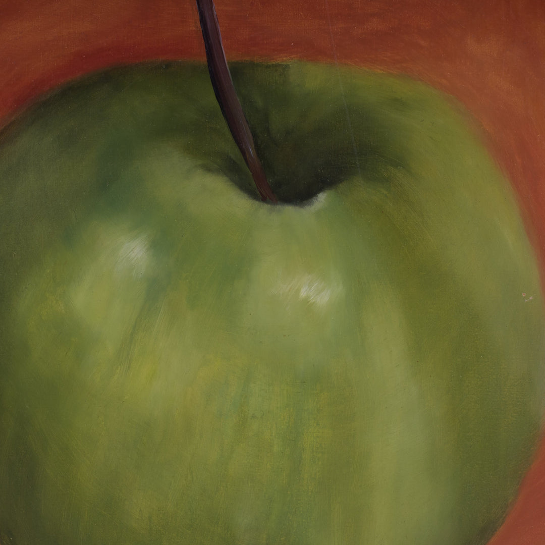 Beautiful painting of a Granny Smith apple