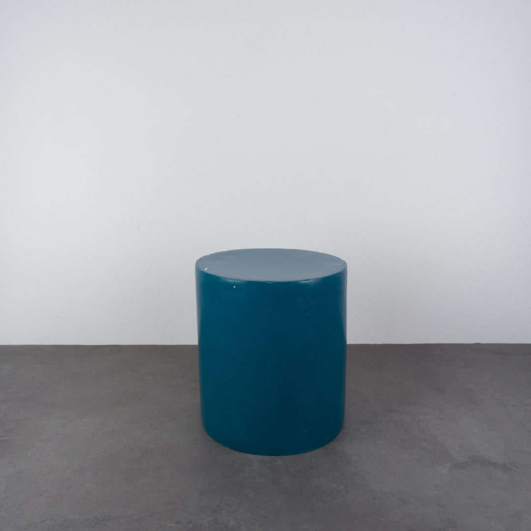 Stool in polyester in petrol blue color