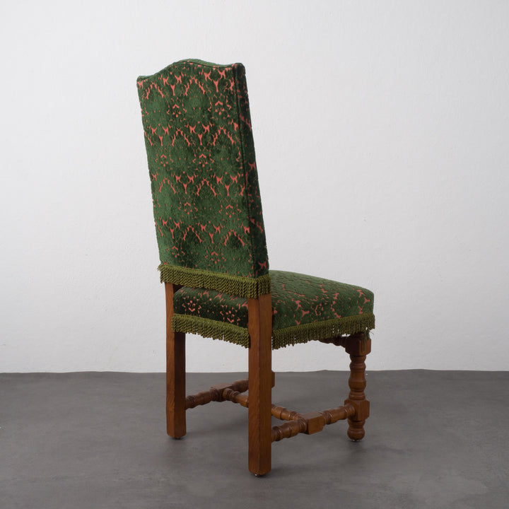 Chair in jacquard in pink and green