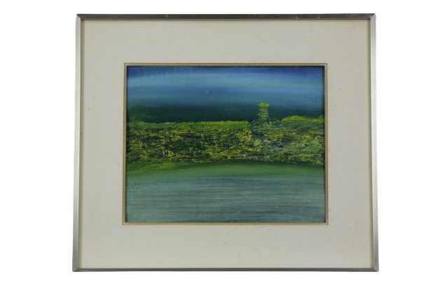 Abstract schilderij met blauw en groen - De Tuin Der Kunsten