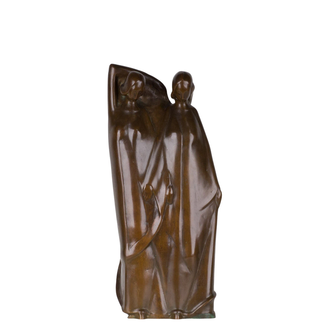 Art deco bronzen beeld van 2 vrouwen - De Tuin Der Kunsten