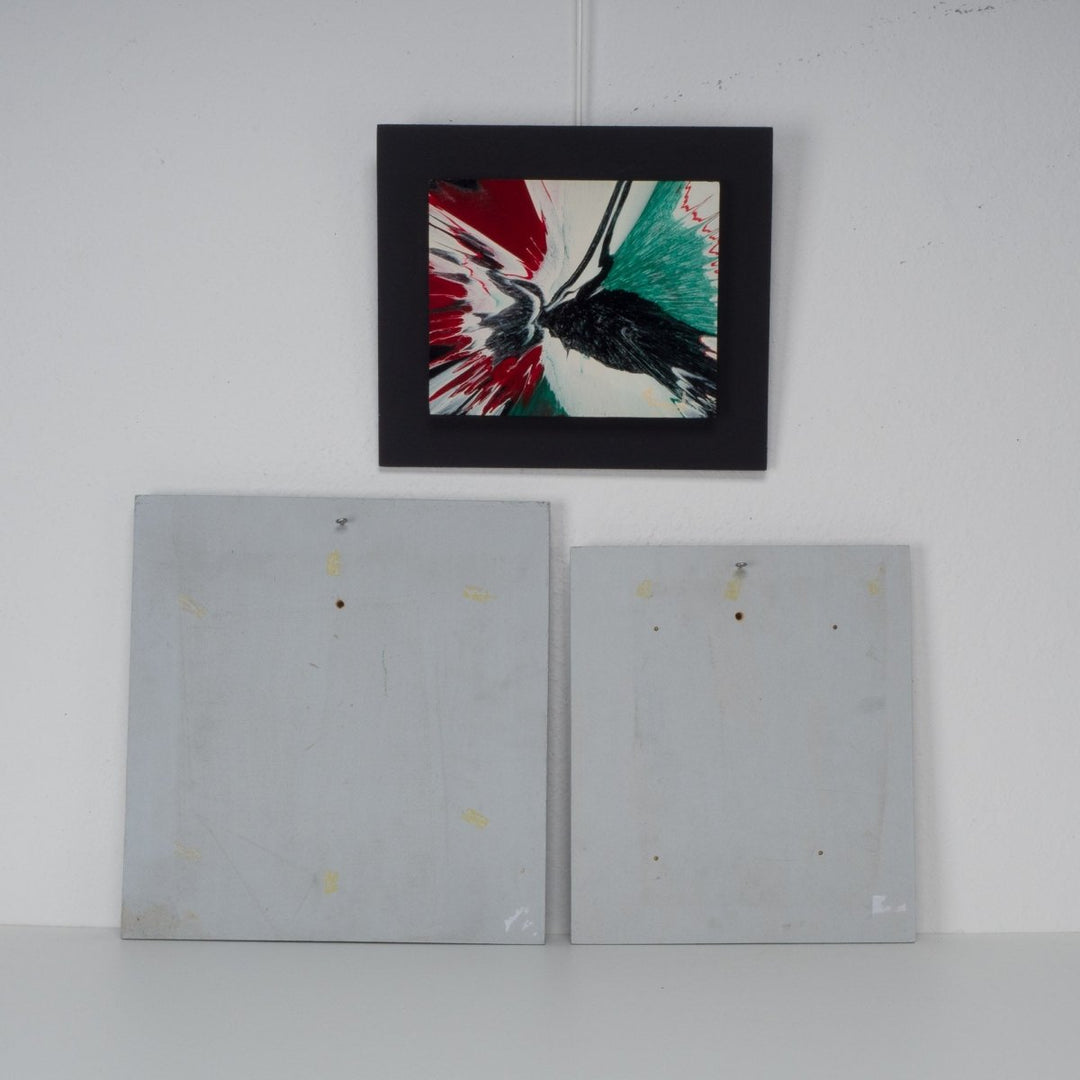 Een set van 3 abstracte schilderijen op hout - De Tuin Der Kunsten