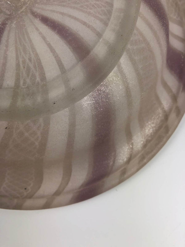 Glazen vintage schaal met latticino design - De Tuin Der Kunsten