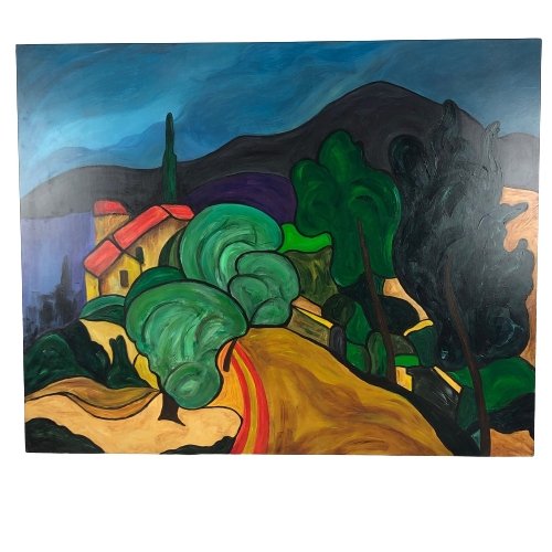Kleurrijk schilderij landschap Corrèze Frankrijk - De Tuin Der Kunsten