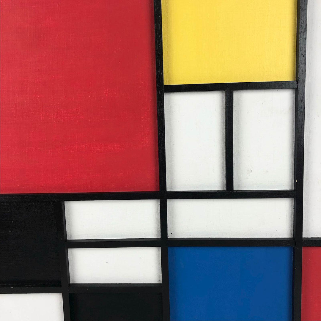 Mixed media schilderij naar Piet Mondriaan - De Tuin Der Kunsten