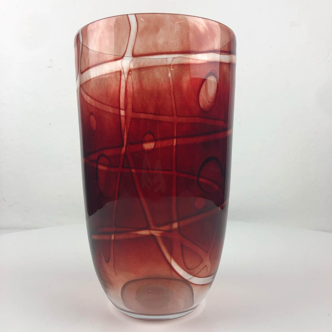 Moderne rode glazen vaas - De Tuin Der Kunsten