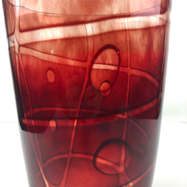 Moderne rode glazen vaas - De Tuin Der Kunsten