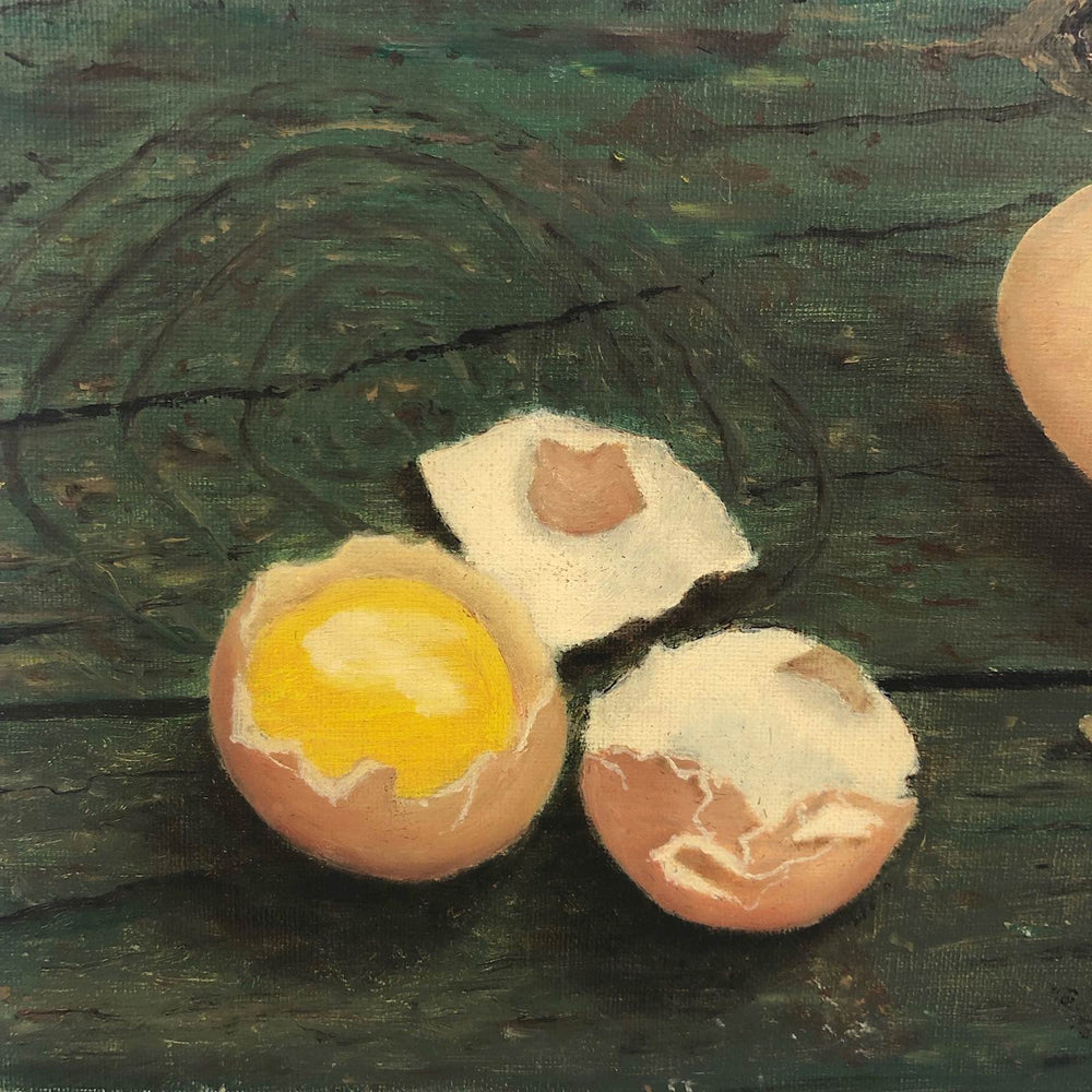 Olieverfschilderij met voorstelling van eieren - De Tuin Der Kunsten