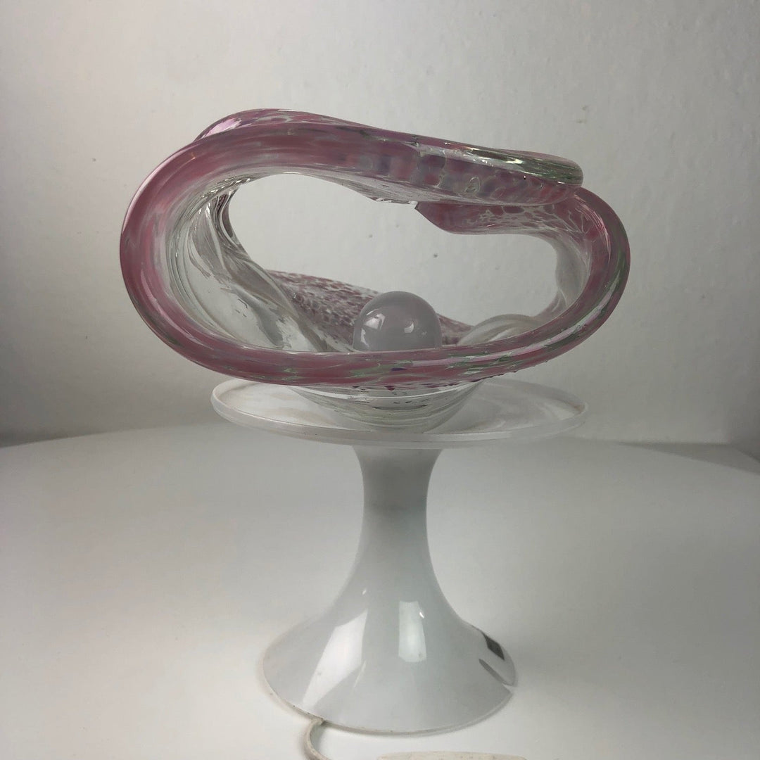 Vintage glazen sfeerlamp in de vorm van een schelp - De Tuin Der Kunsten