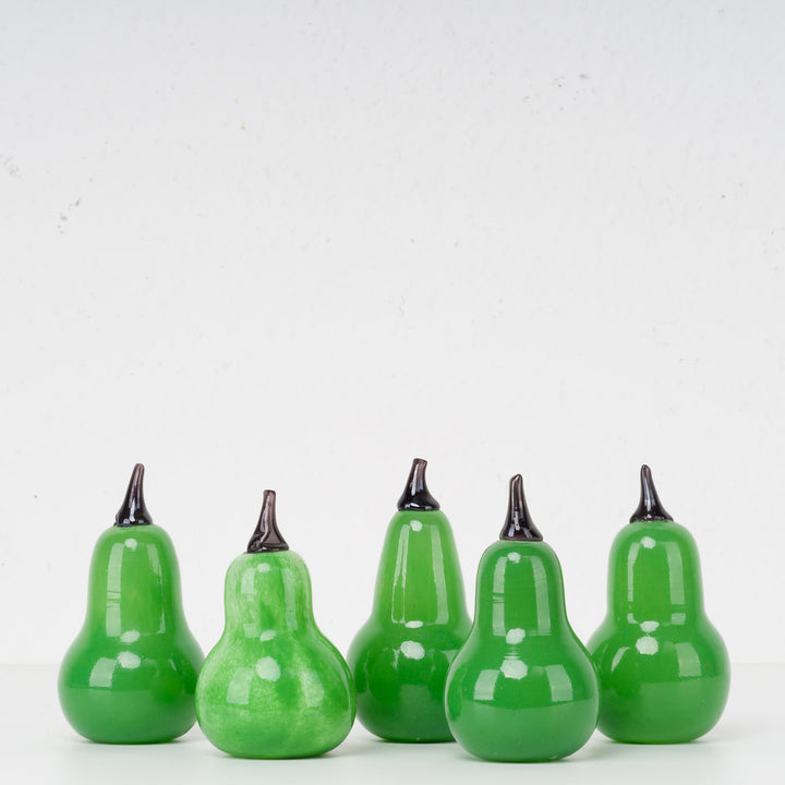 Green glass pear by Art Lasi Finland (4)