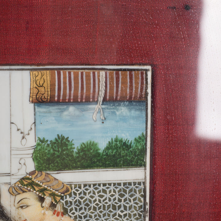 Indisch Schilderij van Wit Hars – Erotische Miniatuurkunst in Mughal-Stijl