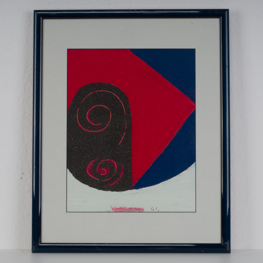 Compositie in Spanning – abstract schilderij in gemengde techniek (1991)