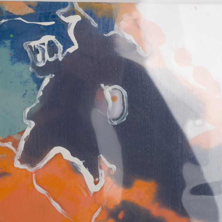 Gelaagde Compositie in Oranje & Indigo – Hilde Deceuninck (2016)