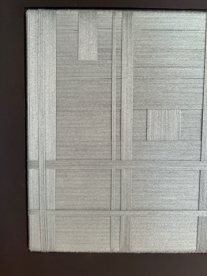 Atelier S – Geometrisch textielreliëf in mintgroen  – 38 x 38 x 4 cm