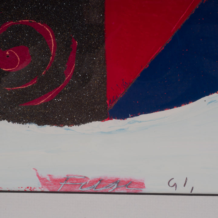 Compositie in Spanning – abstract schilderij in gemengde techniek (1991)