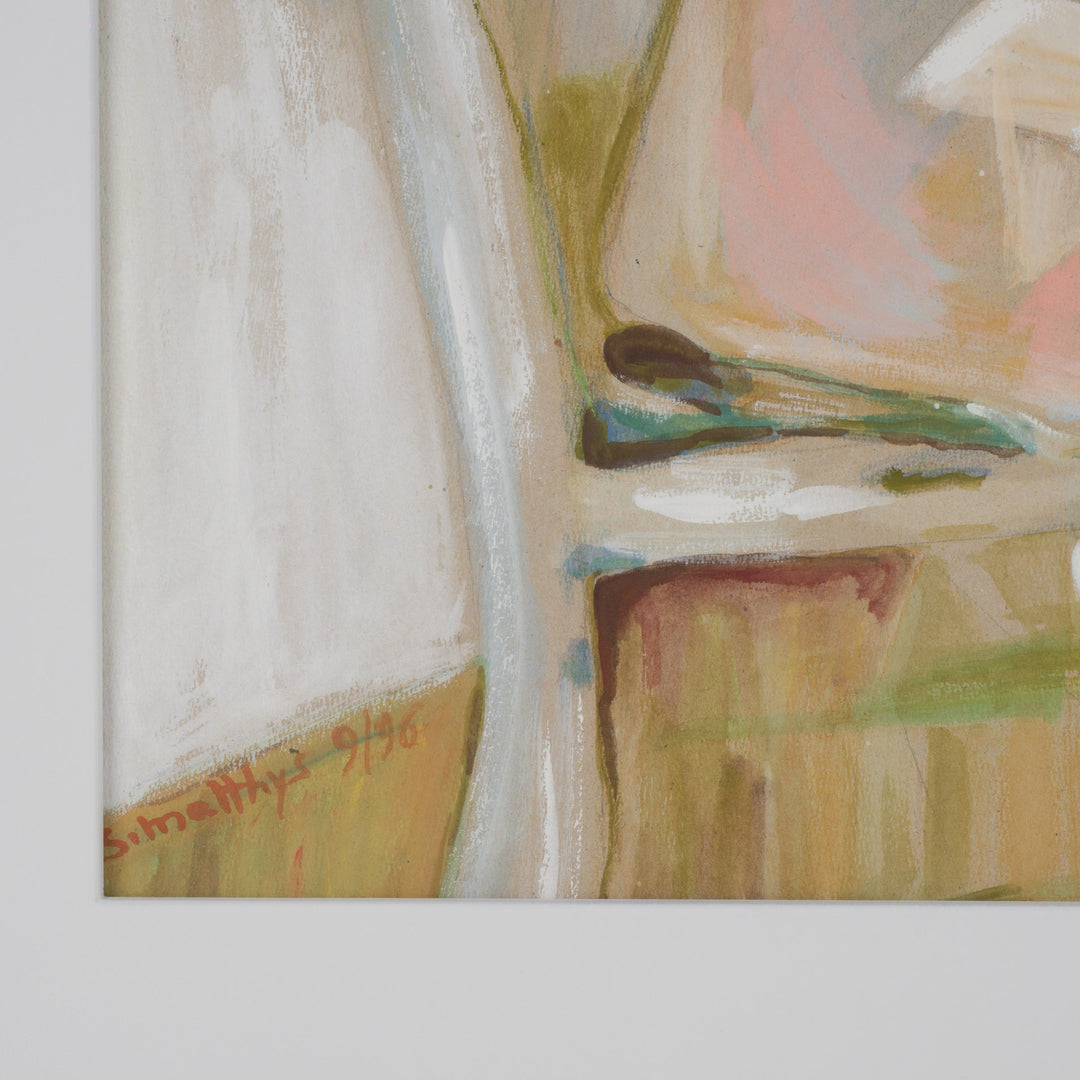 Zittende Vrouw in Pasteltinten – S. Matthijs (jaren ’90)