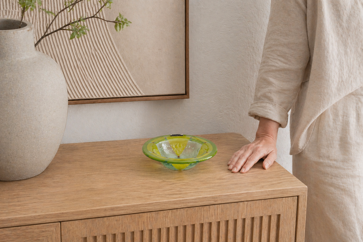 Kleurrijk glazen schaaltje Villeroy & Boch – 20x20x6 cm