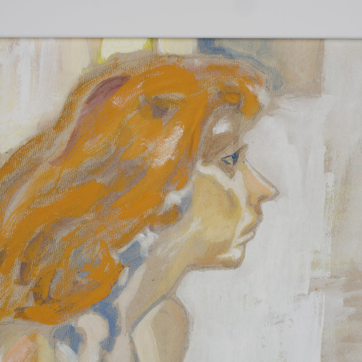 Zittende Vrouw in Pasteltinten – S. Matthijs (jaren ’90)