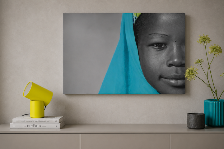 Photo of a black child with a veil by Antony Asael
