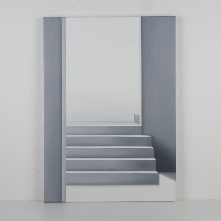 Schilderij “Stille architectuur als doorgang naar licht en ruimte” – Monique Coppieters - 70,5x50,5cm