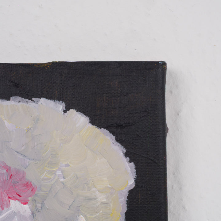 Schilderij 'Witte Bloei in de Stilte' – JP Terryn (18,5 x 24 cm)