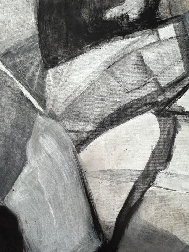 Stilte in Fragment – Abstract schilderij met aardse schakeringen - 80 x 80 x 2 cm