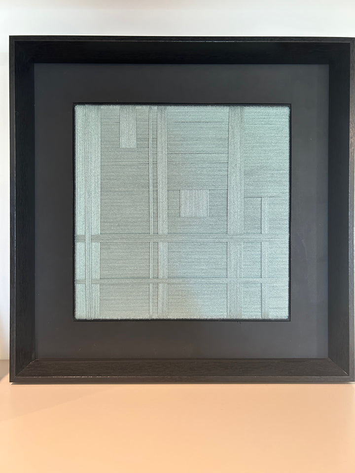 Atelier S – Geometrisch textielreliëf in mintgroen  – 38 x 38 x 4 cm