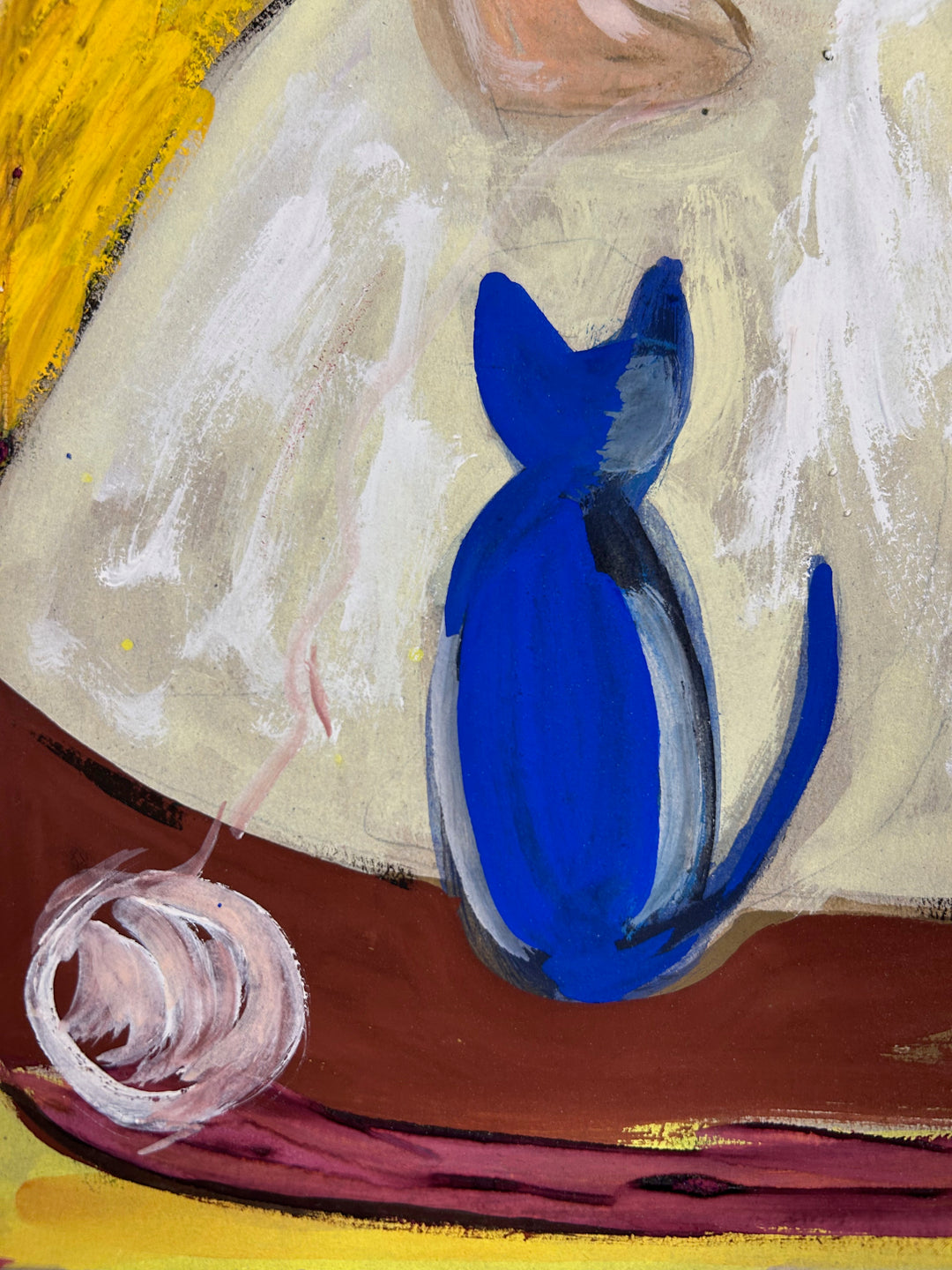 Expressief schilderij 'Familie in Harmonie' door S. Matthijs