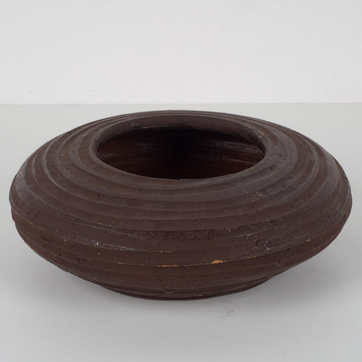 Authentieke gietijzeren schaal in bruin – robuuste karakterdecoratie / 22,5 x 22,5 x 6,5 cm