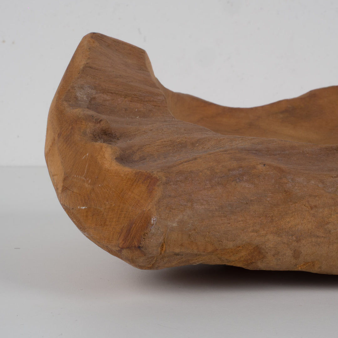 Authentieke teakhouten schaal – Organische naturelle vorm