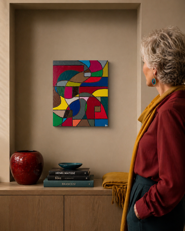 Contemporary painting in colorful areas
