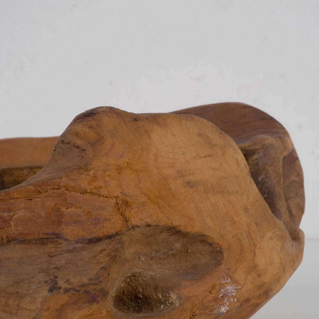 Authentieke teakhouten schaal – Organische naturelle vorm