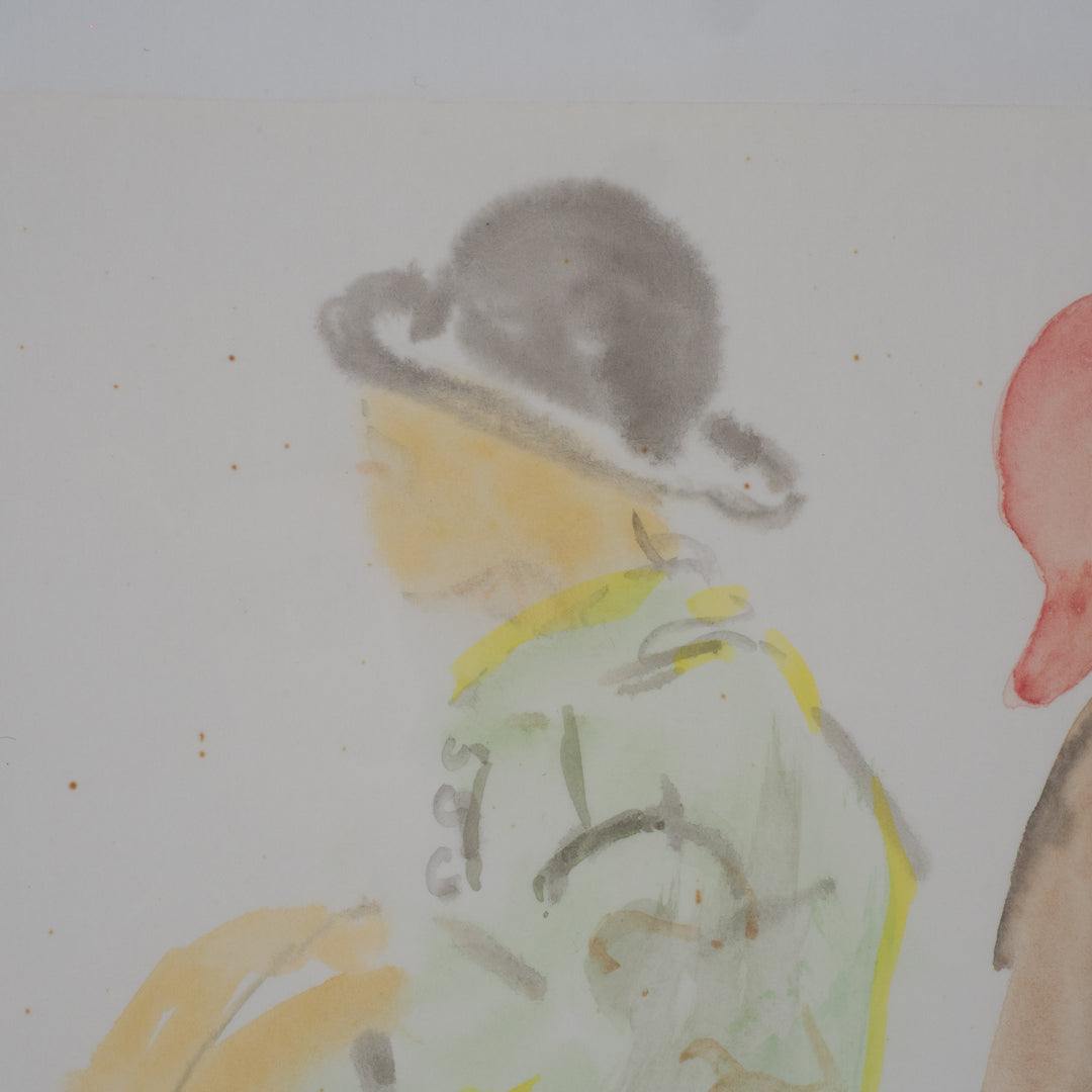 Aquarellen van S. Matthys (1997) in één kader – 50 x 40 x 2 cm