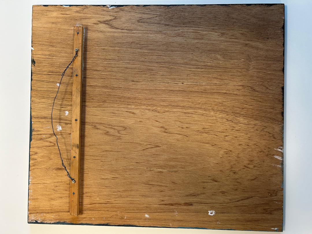 Kristien Berings – Stilleven met peren in kist – 1997 – 50 x 57 x 1 cm