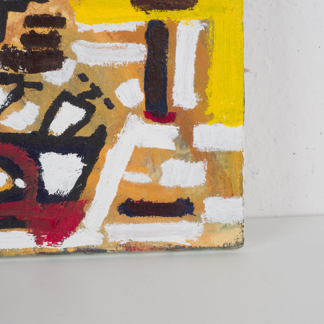 Abstract figuratief schilderij – sociaal atelier – 60 x 50 x 2 cm