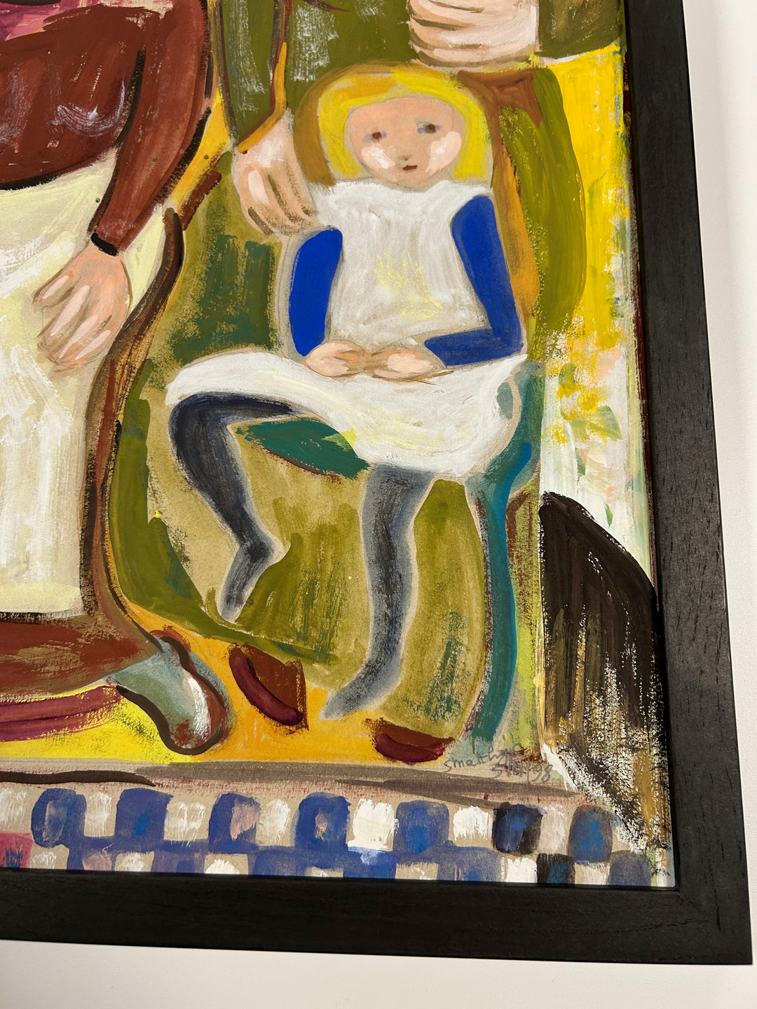 Expressief schilderij 'Familie in Harmonie' door S. Matthijs