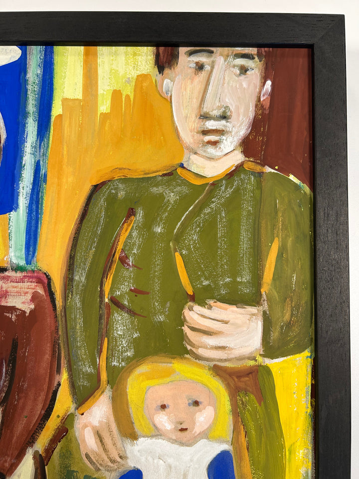 Expressief schilderij 'Familie in Harmonie' door S. Matthijs