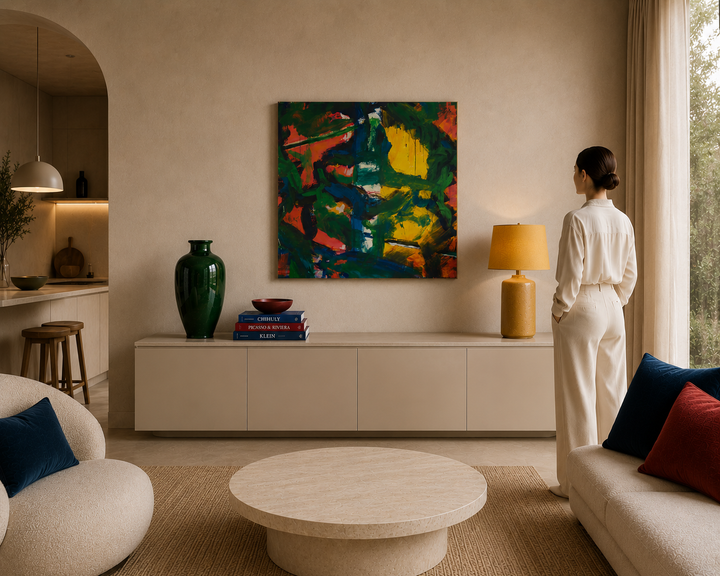 Colorful abstract painting – 100 x 100 cm – Unique and expressive