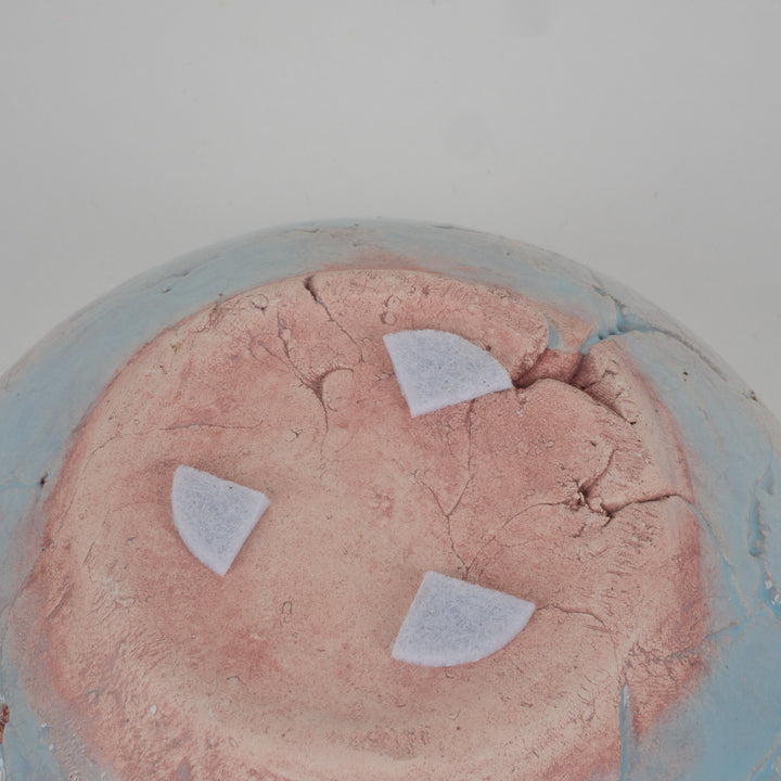 Handgemaakt keramisch potje blauw – uniek decoratief schaaltje in keramiek /13,3 x 13 x 6,5 cm